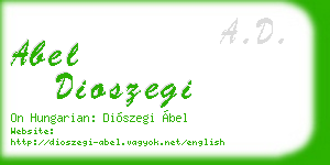 abel dioszegi business card
