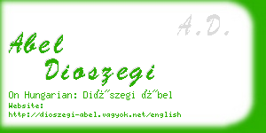abel dioszegi business card